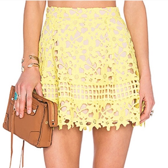 Lovers & Friends Yellow Lace Mini Skirt - Picture 4 of 11